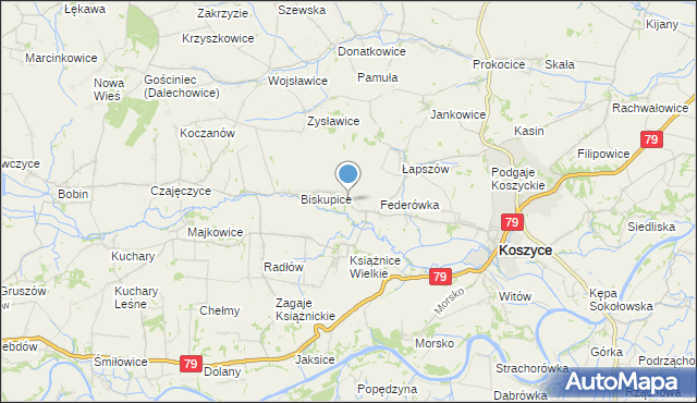 mapa Książnice Małe, Książnice Małe na mapie Targeo